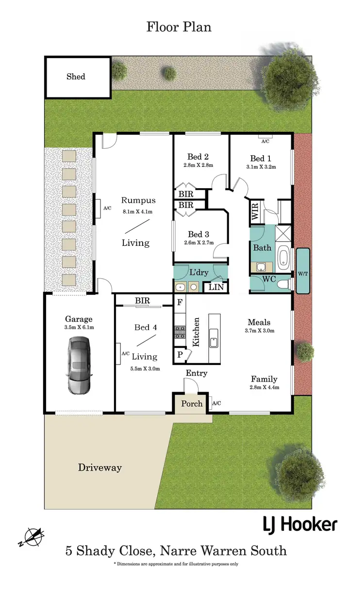 Floorplan of Homely house listing, 5 Shady Close, Narre Warren South VIC 3805