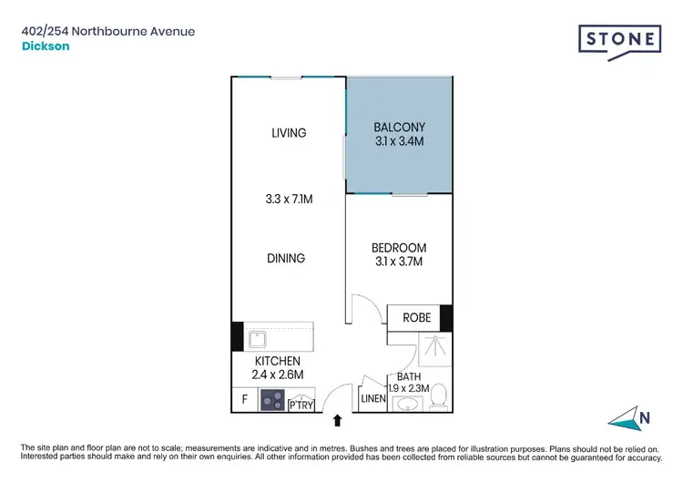 Floorplan of Homely apartment listing, 402/254 Northbourne Avenue, Dickson ACT 2602