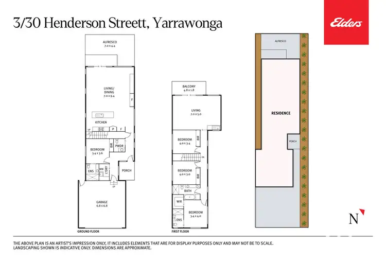 Floorplan of Homely townhouse listing, 3/30 Henderson Street, Yarrawonga VIC 3730
