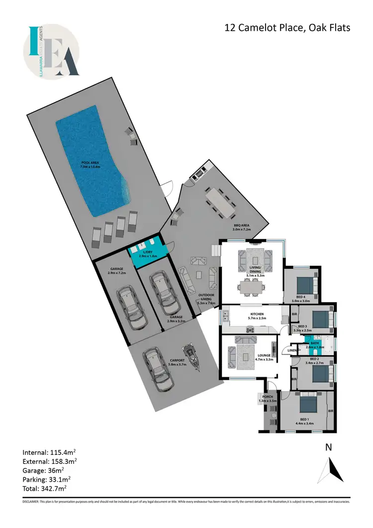 Floorplan of Homely house listing, 12 Camelot Place, Oak Flats NSW 2529