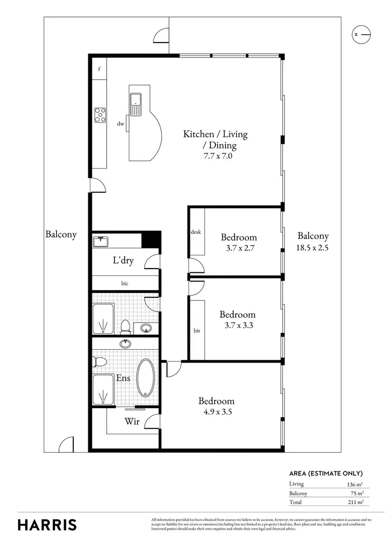 Floorplan of Homely apartment listing, 911/33 Warwick Street, Walkerville SA 5081