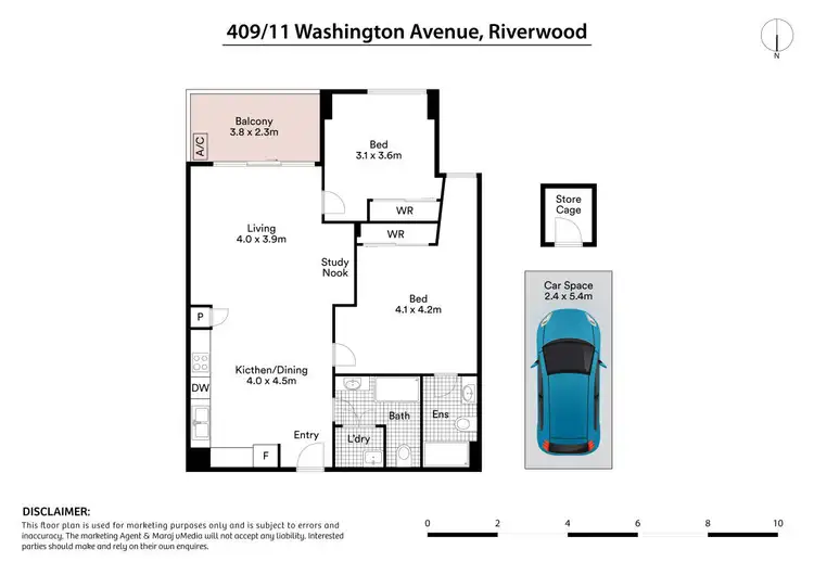 Floorplan of Homely apartment listing, 409/11 Washington Avenue, Riverwood NSW 2210
