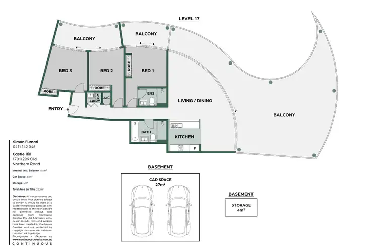 Floorplan of Homely apartment listing, 1701/299 Old Northern Road, Castle Hill NSW 2154