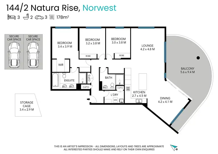 Floorplan of Homely unit listing, 144/2 Natura Rise, Norwest NSW 2153