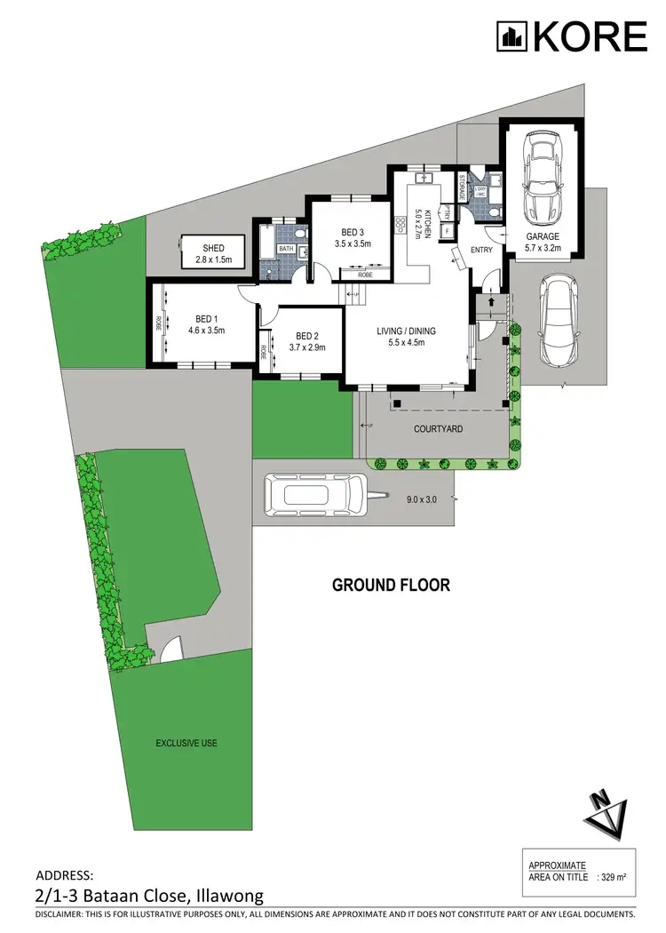 Floorplan of Homely villa listing, 2/1-3 Bataan Close, Illawong NSW 2234