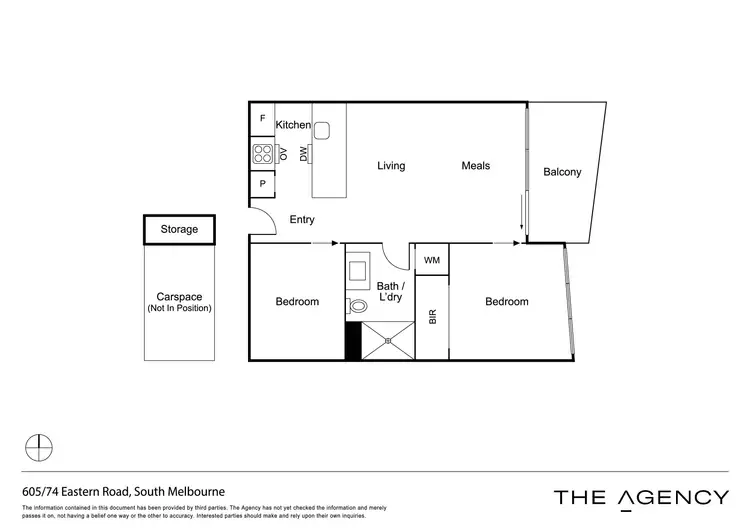 Floorplan of Homely apartment listing, 605/74-76 Eastern Road, South Melbourne VIC 3205