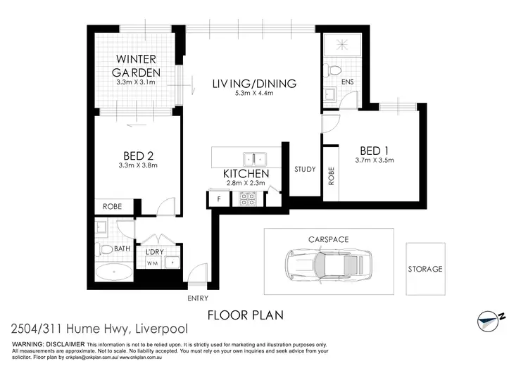 Floorplan of Homely apartment listing, 2504/311 Hume Highway, Liverpool NSW 2170