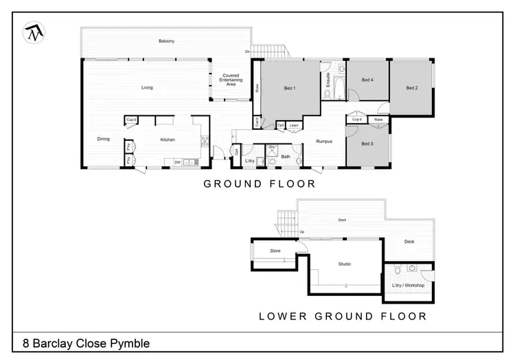 Floorplan of Homely house listing, 8 Barclay Close, Pymble NSW 2073