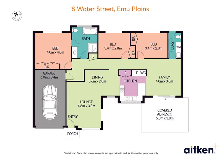 Floorplan of Homely semi-detached listing, 8 Water Street, Emu Plains NSW 2750