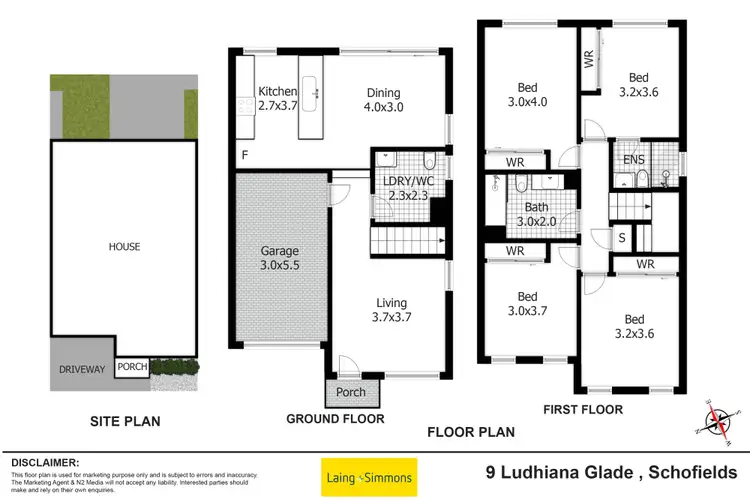 Floorplan of Homely townhouse listing, 9 Ludhiana Glade Glade, Schofields NSW 2762