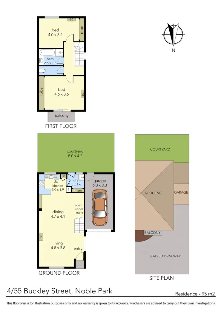 Floorplan of Homely townhouse listing, 4/55 Buckley Street, Noble Park VIC 3174
