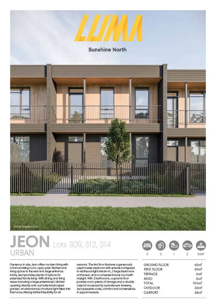 Floorplan of Homely townhouse listing, Lot 309 Paperbark Walk, Sunshine North VIC 3020