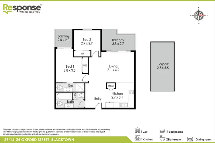 Floorplan of Homely unit listing, 29/16-24 Oxford Street, Blacktown NSW 2148