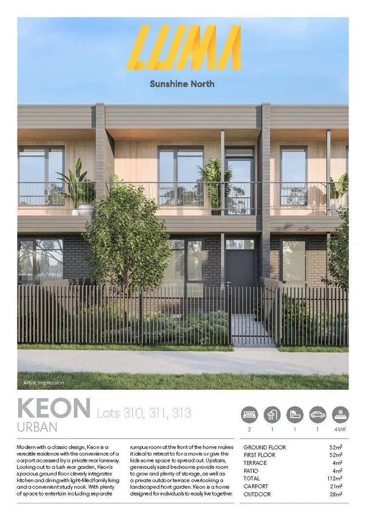 Floorplan of Homely townhouse listing, Lot 310 Paperbark Walk, Sunshine North VIC 3020