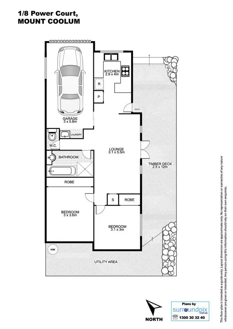 Floorplan of Homely unit listing, 1/8 Power Court, Mount Coolum QLD 4573