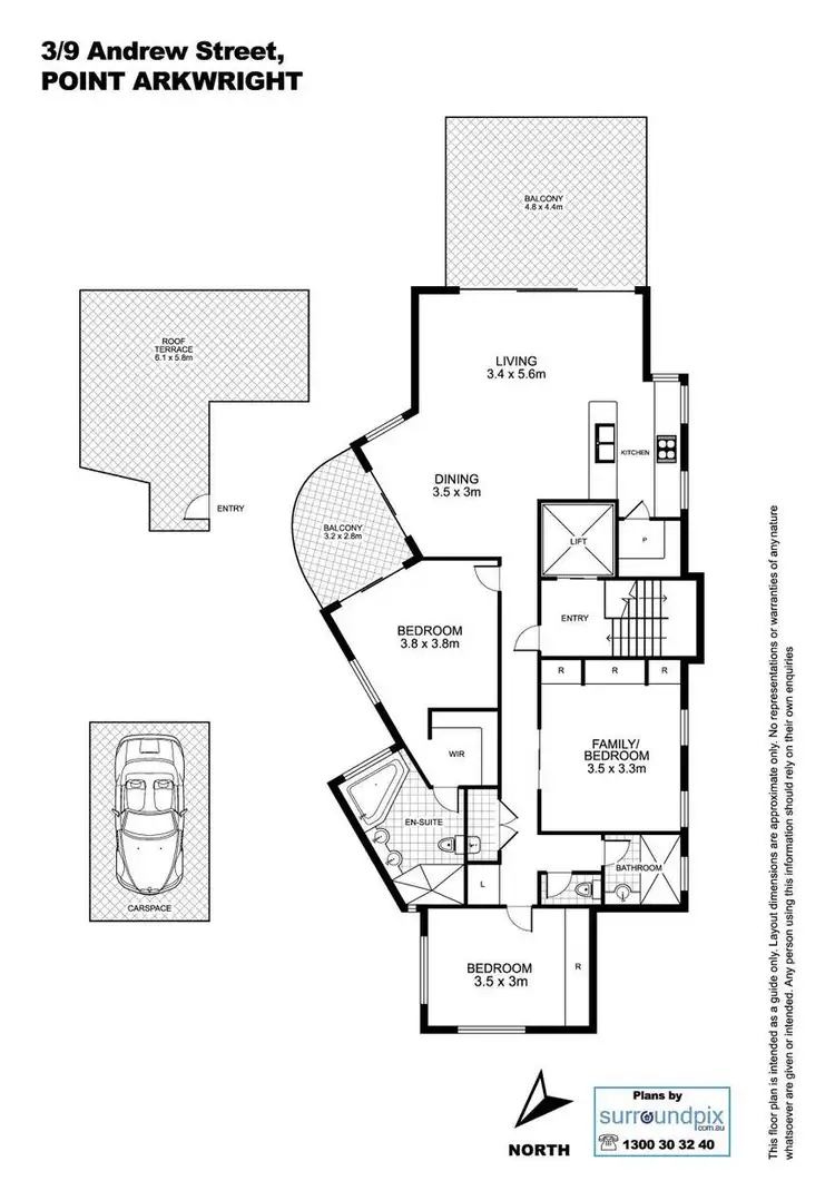 Floorplan of Homely unit listing, 3/9 Andrew Street, Point Arkwright QLD 4573