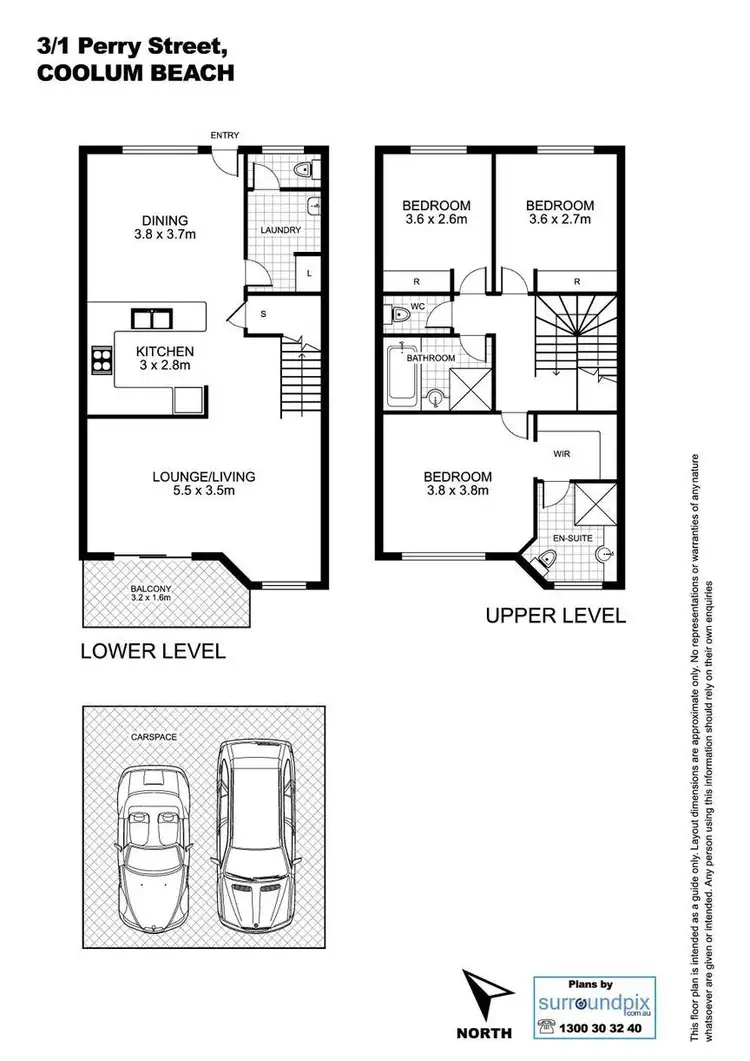 Floorplan of Homely townhouse listing, 3/1 Perry Street, Coolum Beach QLD 4573
