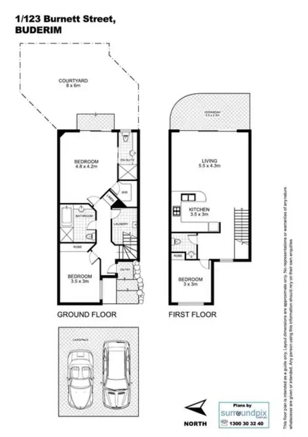 Floorplan of Homely townhouse listing, 1/123 Burnett Street, Buderim QLD 4556