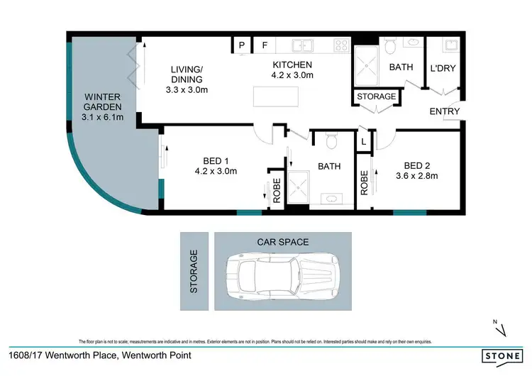 Floorplan of Homely apartment listing, 1608/17 Wentworth Place, Wentworth Point NSW 2127