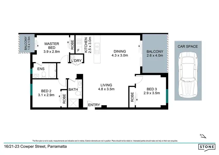 Floorplan of Homely apartment listing, 16/21-23 Cowper Street, Parramatta NSW 2150