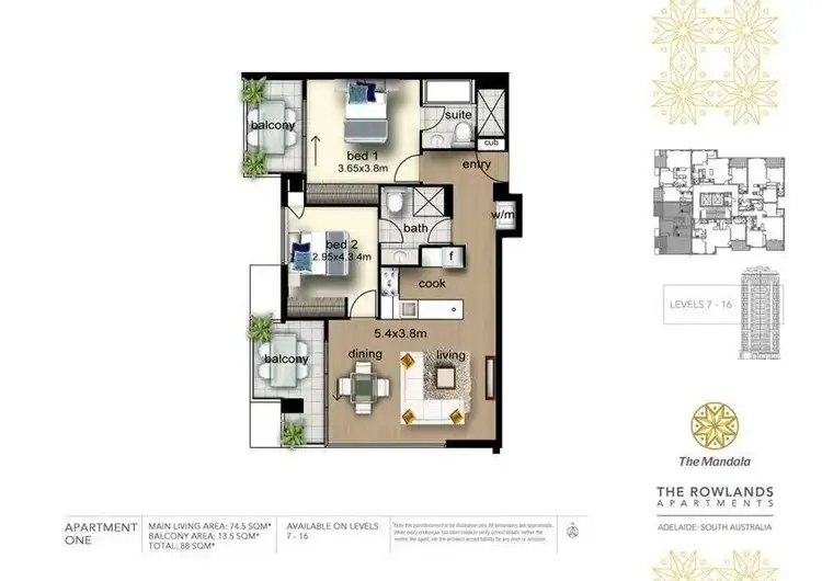 Floorplan of Homely apartment listing, 1101/18 Rowlands Place, Adelaide SA 5000