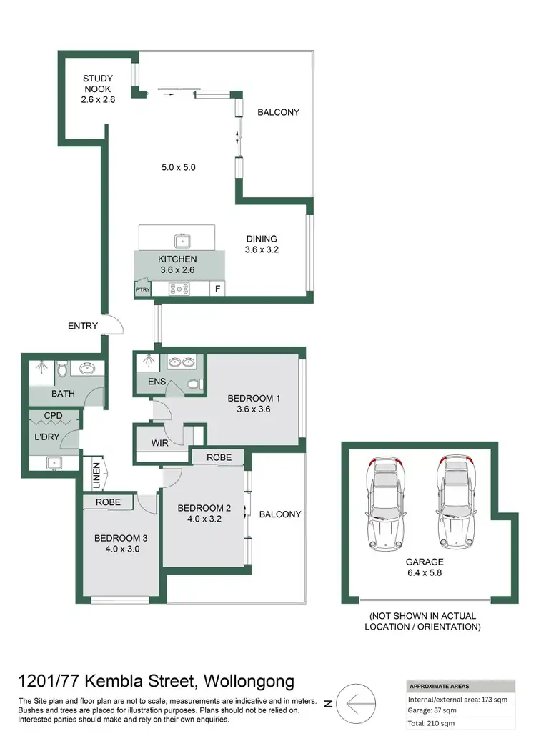 Floorplan of Homely apartment listing, 1201/71-77 Kembla Street, Wollongong NSW 2500