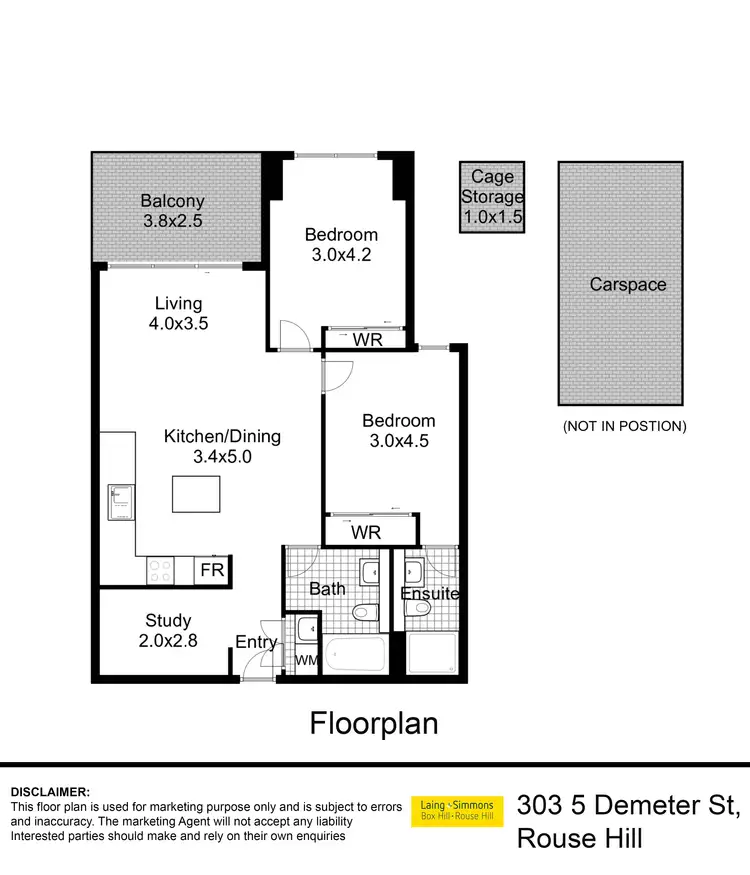 Floorplan of Homely apartment listing, 303/5 Demeter Street, Rouse Hill NSW 2155