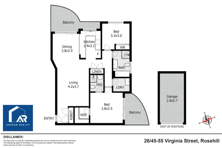 Floorplan of Homely apartment listing, 26/45-55 Virginia Street, Rosehill NSW 2142