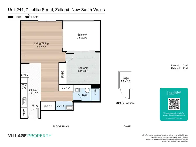 Floorplan of Homely apartment listing, 244/7 Letitia Street, Zetland NSW 2017