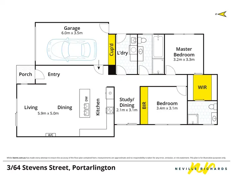 Floorplan of Homely unit listing, 3/64 Stevens Street, Portarlington VIC 3223