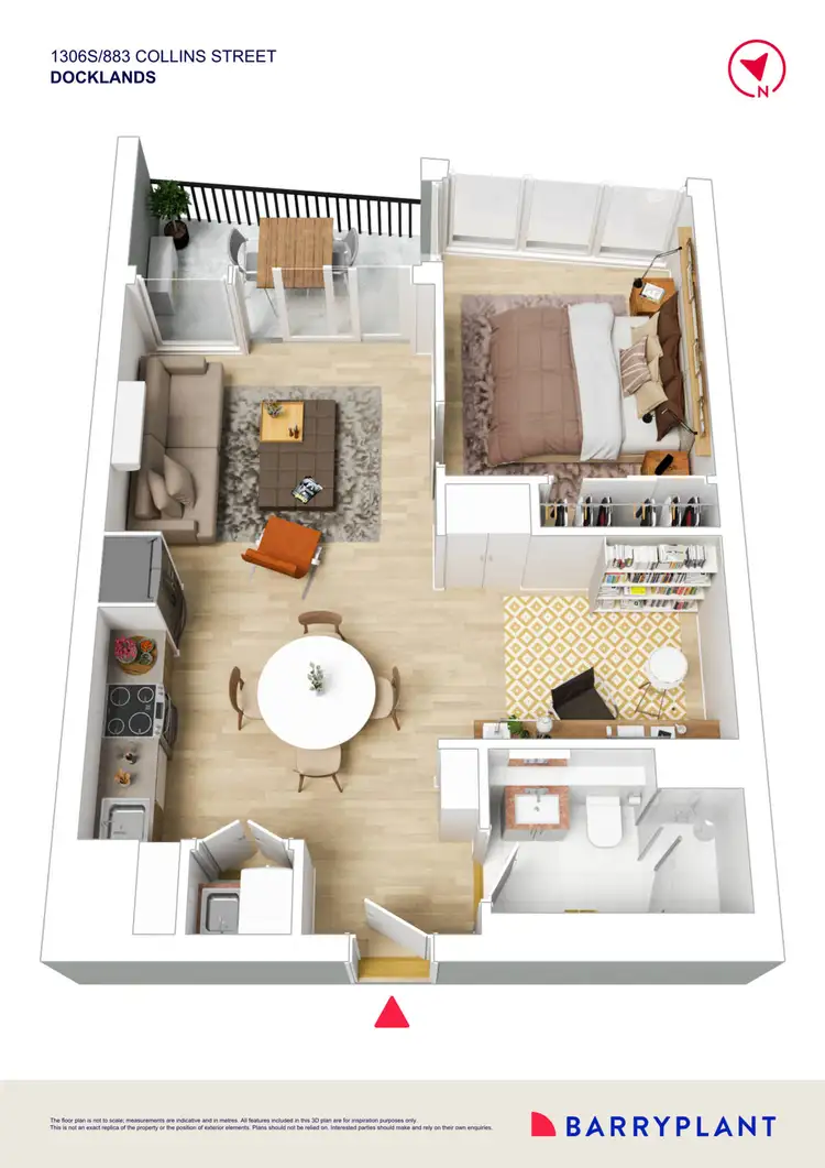 Floorplan of Homely unit listing, 1306S/883 Collins Street, Docklands VIC 3008