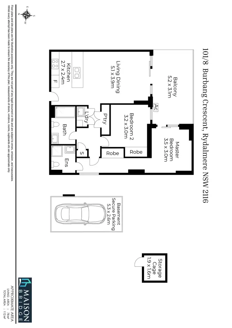 Floorplan of Homely apartment listing, 101/8 Burbang Crescent, Rydalmere NSW 2116