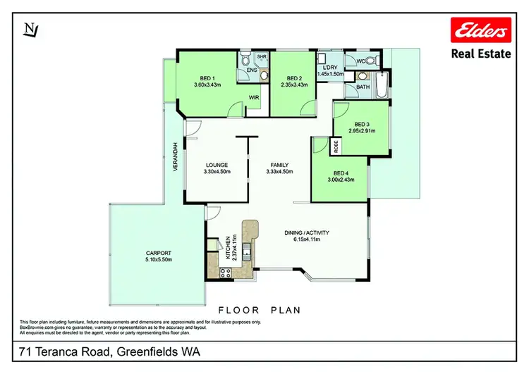 Floorplan of Homely house listing, 71 Teranca Road, Greenfields WA 6210