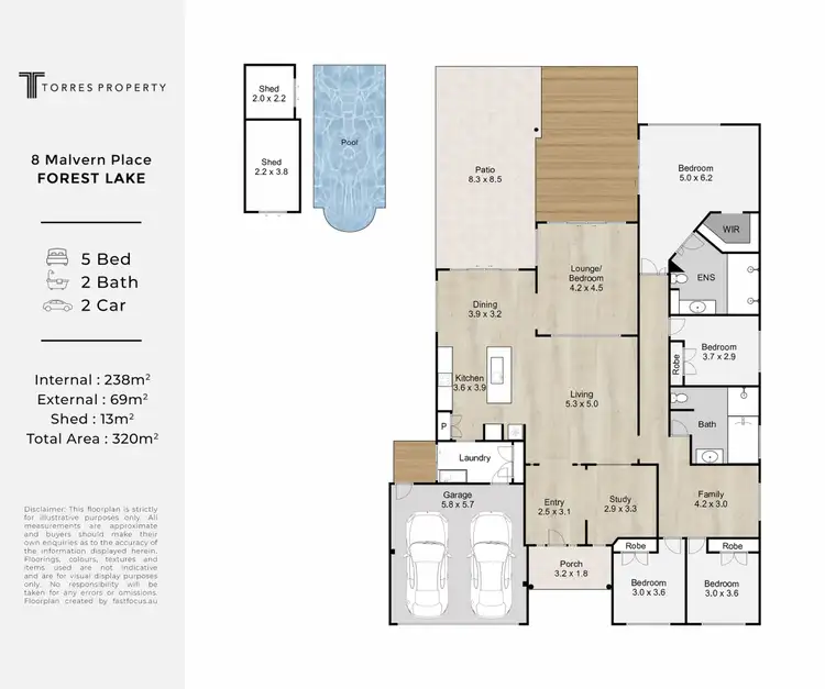 Floorplan of Homely house listing, 8 Malvern Place, Forest Lake QLD 4078