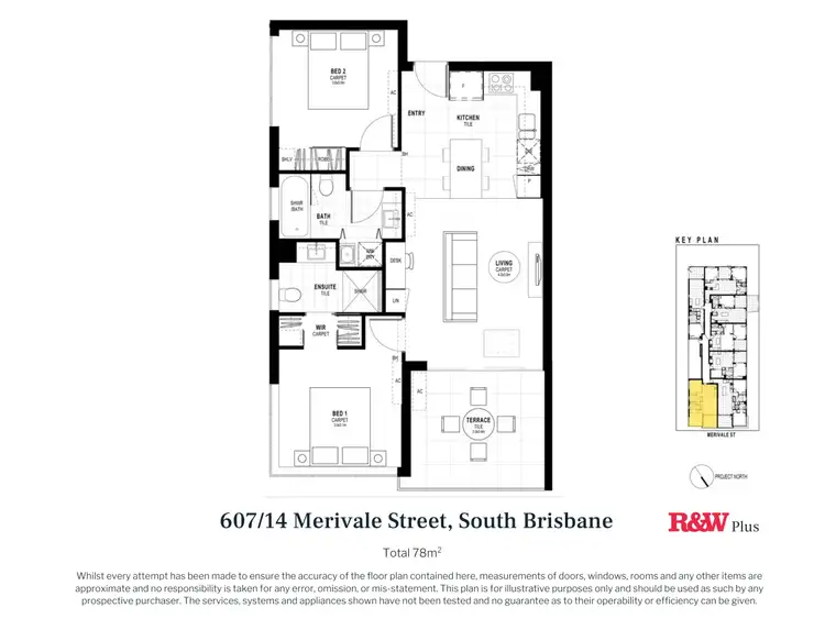 Floorplan of Homely apartment listing, 607/14 Merivale Street, South Brisbane QLD 4101