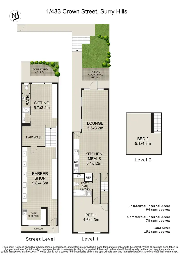 Floorplan of Homely semi-detached listing, 433 Crown Street, Surry Hills NSW 2010