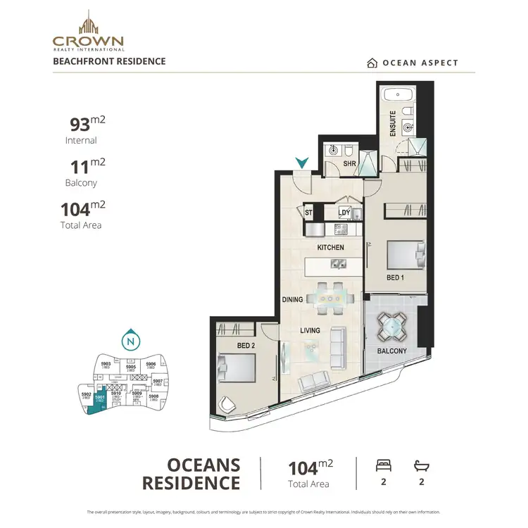 Floorplan of Homely unit listing, 6201/84-88 The Esplanade, Surfers Paradise QLD 4217