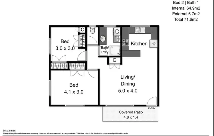 Floorplan of Homely unit listing, 2/10 Rose Street, Tweed Heads West NSW 2485