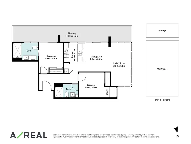 Floorplan of Homely apartment listing, 2805/3 Young Street, Box Hill VIC 3128