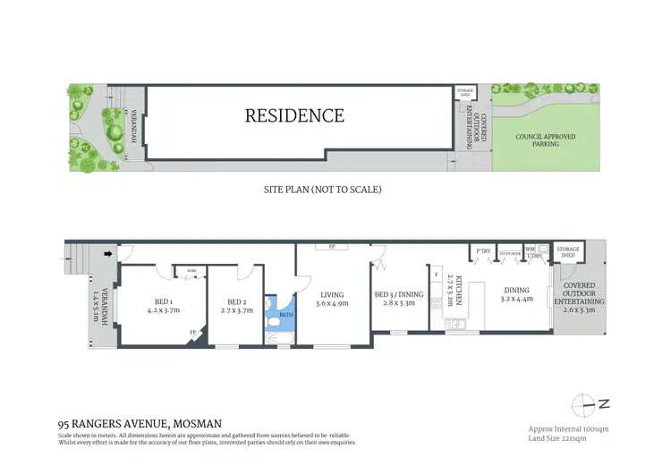 Floorplan of Homely semi-detached listing, 95 Rangers Avenue, Mosman NSW 2088