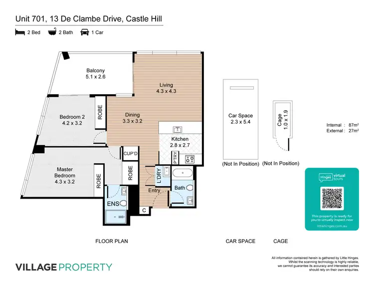 Floorplan of Homely apartment listing, 701/13 De Clambe Drive, Castle Hill NSW 2154