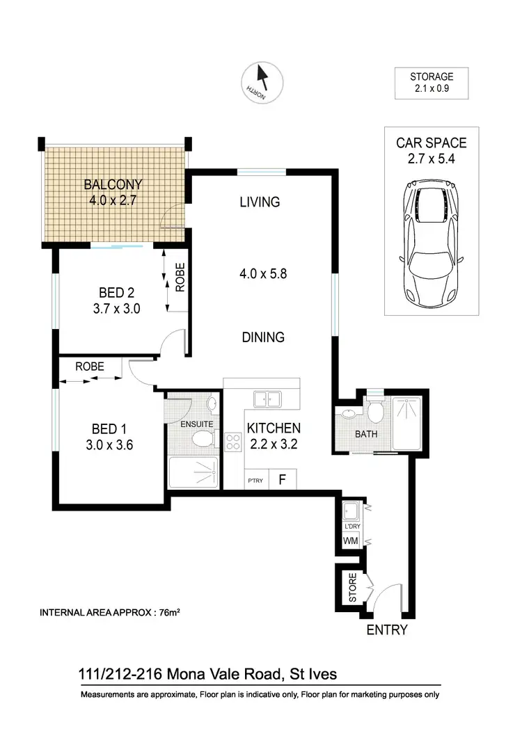 Floorplan of Homely apartment listing, 111/212-216 Mona Vale Road, St Ives NSW 2075