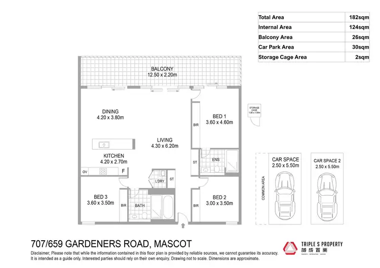 Floorplan of Homely apartment listing, 707/659 Gardeners Road, Mascot NSW 2020