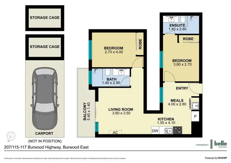 Floorplan of Homely apartment listing, 207/115-117 Burwood Highway, Burwood East VIC 3151