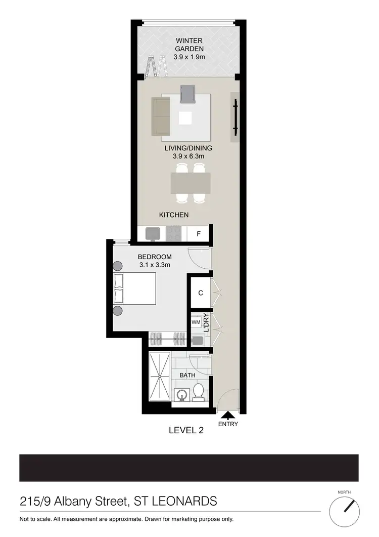 Floorplan of Homely apartment listing, 215/9 Albany Street, St Leonards NSW 2065
