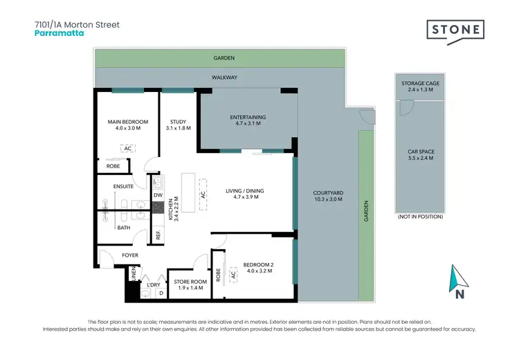 Floorplan of Homely apartment listing, 7101/1A Morton Street, Parramatta NSW 2150