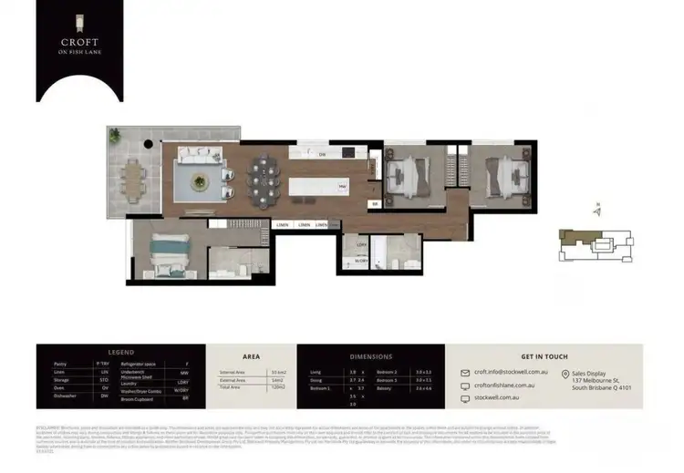 Floorplan of Homely unit listing, 2224/51 Fish Lane, South Brisbane QLD 4101