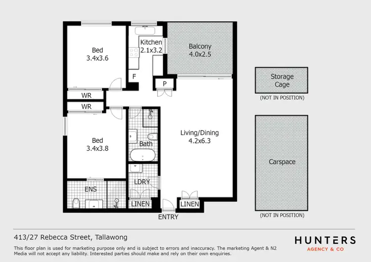 Floorplan of Homely unit listing, 413/27 Rebecca Street, Tallawong NSW 2762