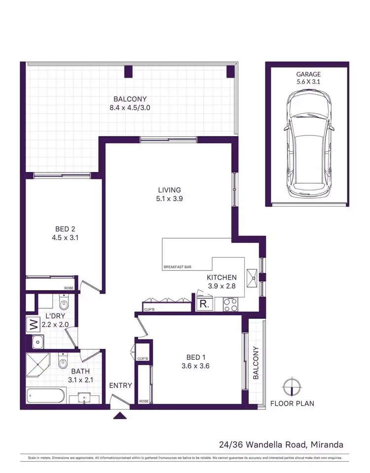 Floorplan of Homely unit listing, 24/36 Wandella Road, Miranda NSW 2228
