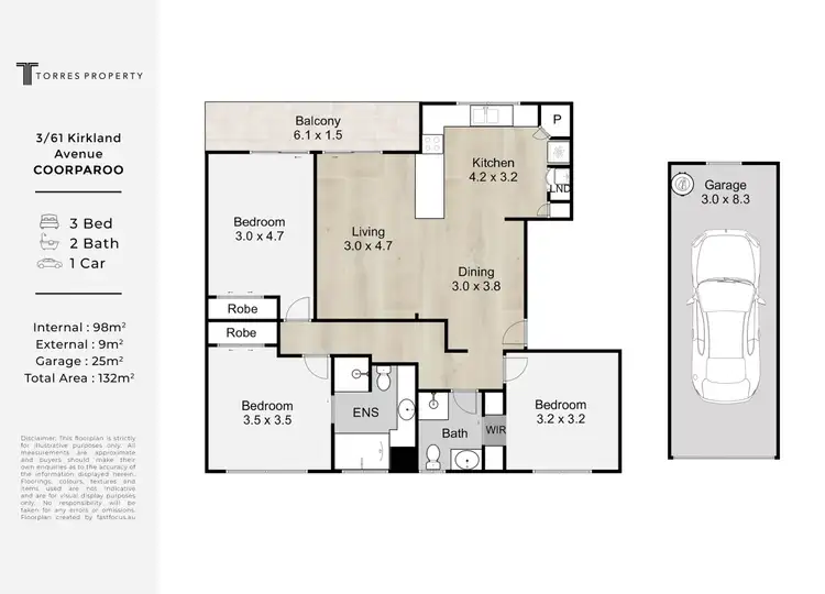 Floorplan of Homely unit listing, 3/61 Kirkland Avenue, Coorparoo QLD 4151